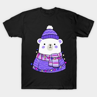 Cute Christmas polar bear illustration T-Shirt